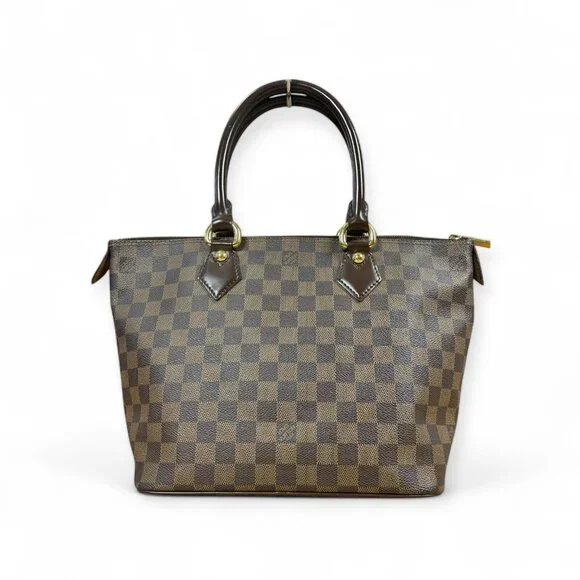LOUIS VUITTON SALEYA PM Damier Ebene Satchel Bag Tote Leather Monogram Handbag - Picture 15 of 15